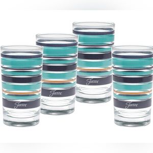 NEW Officially Licensed Fiesta Stripes 7 oz Glasses (Set of 4)